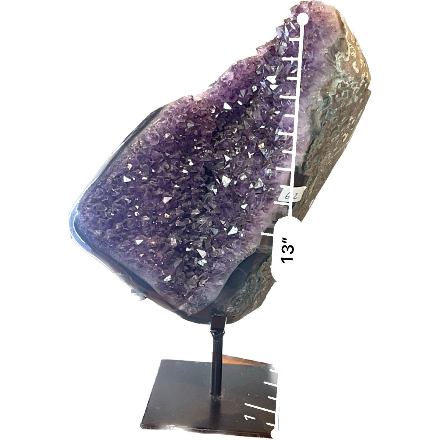 13 Inch Uruguay Free Form Amethyst on a Metal Stand