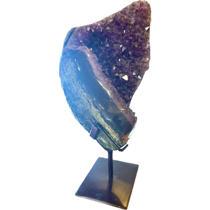 13 Inch Uruguay Free Form Amethyst on a Metal Stand