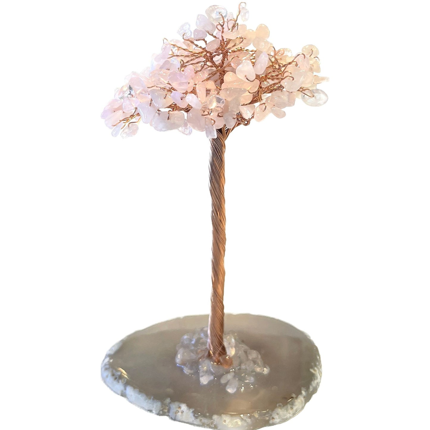 6 Inches Rose Quartz Agate Crystal Trees