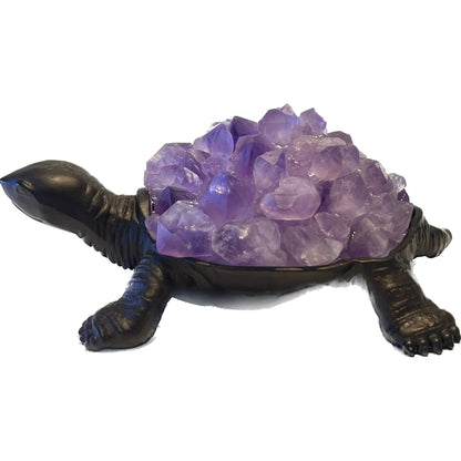 4 1/2 Inches Natural Amethyst Teeth Flower HandmadeTurtle