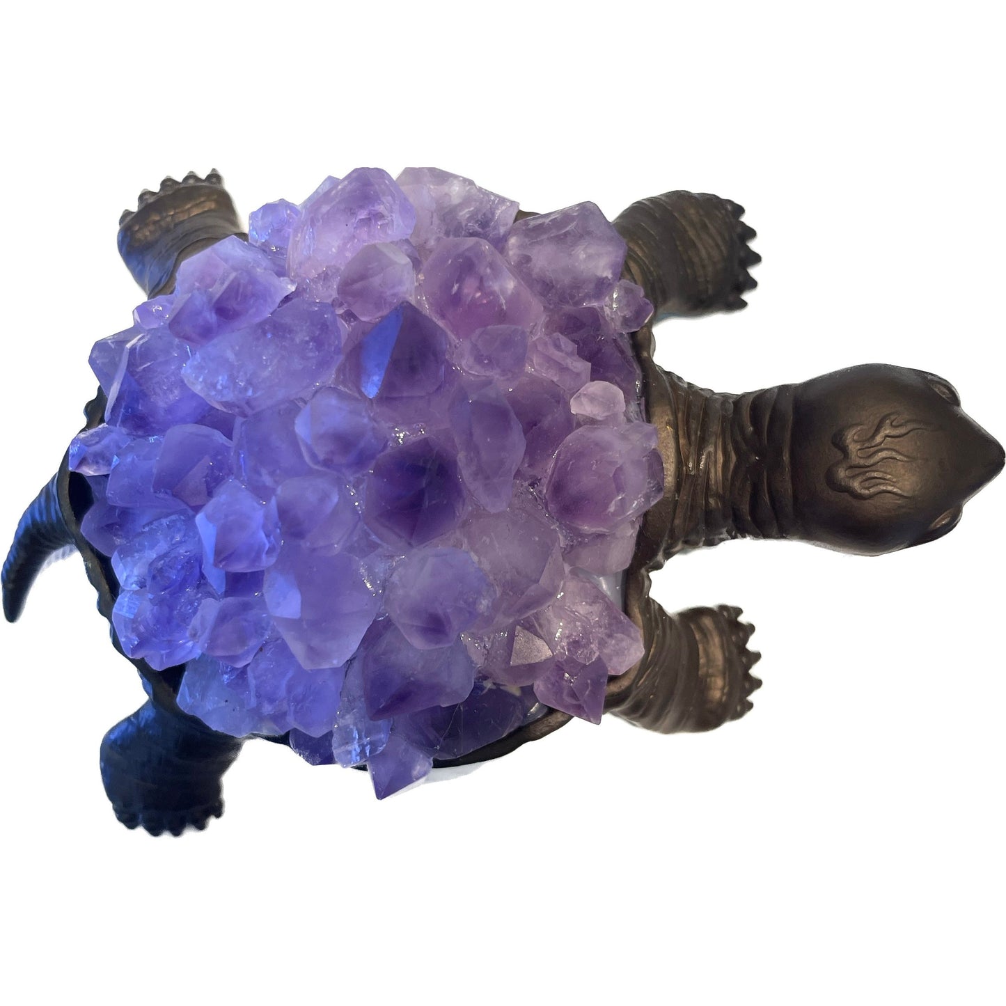 4 1/2 Inches Natural Amethyst Teeth Flower HandmadeTurtle