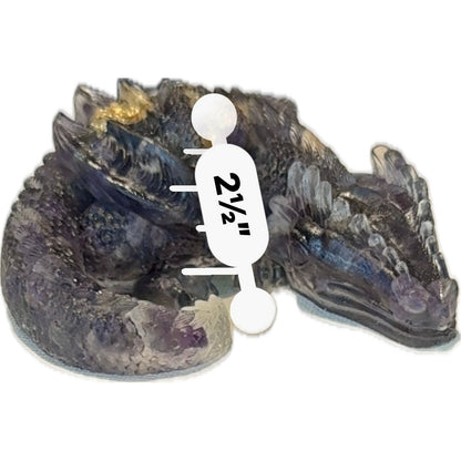 3 1/2" Natural Amethyst Crystal Sleeping Dragon