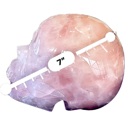 7 Inch Genuine Brazilian Rose Quartz Skull