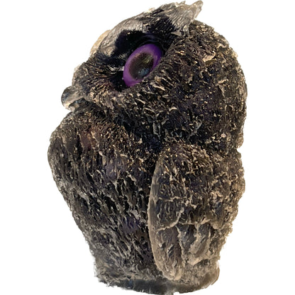 2 1/2 inch  Natural Crystal Macadam Epoxy Black Tourmoline Owl