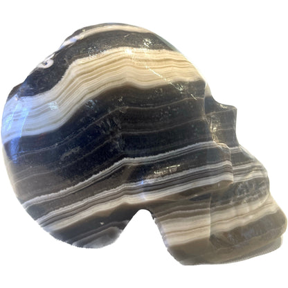 5 Inch Genuine Pakistani Zebra Onyx Skull