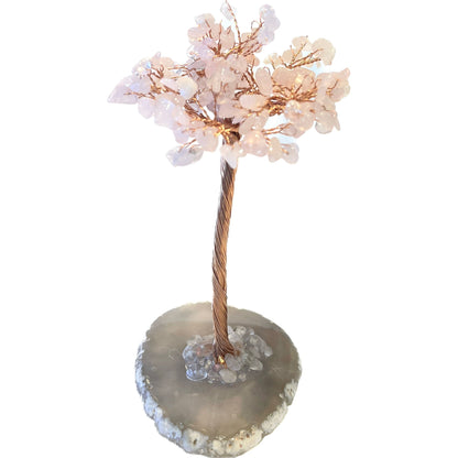 6 Inches Rose Quartz Agate Crystal Trees