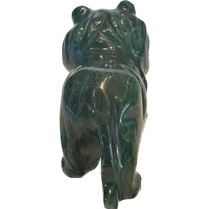 3 1/2 Inches Hand Carved Malachite Artisan Lion Carving