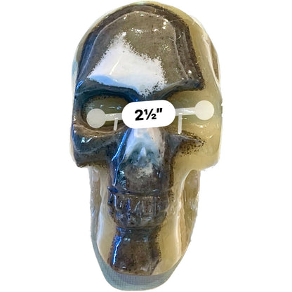 5 Inch Genuine Pakistani Zebra Onyx Skull