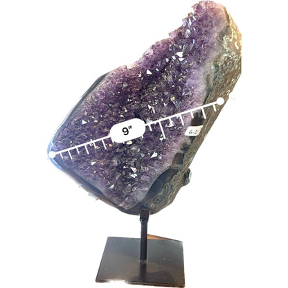 13 Inch Uruguay Free Form Amethyst on a Metal Stand