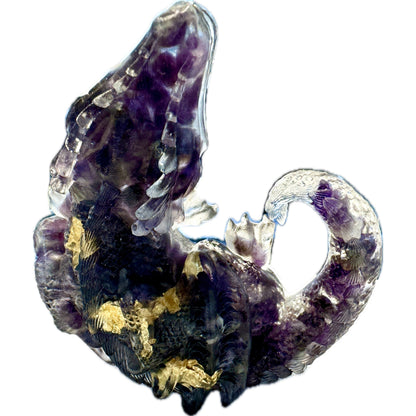 3 1/2" Natural Amethyst Crystal Sleeping Dragon