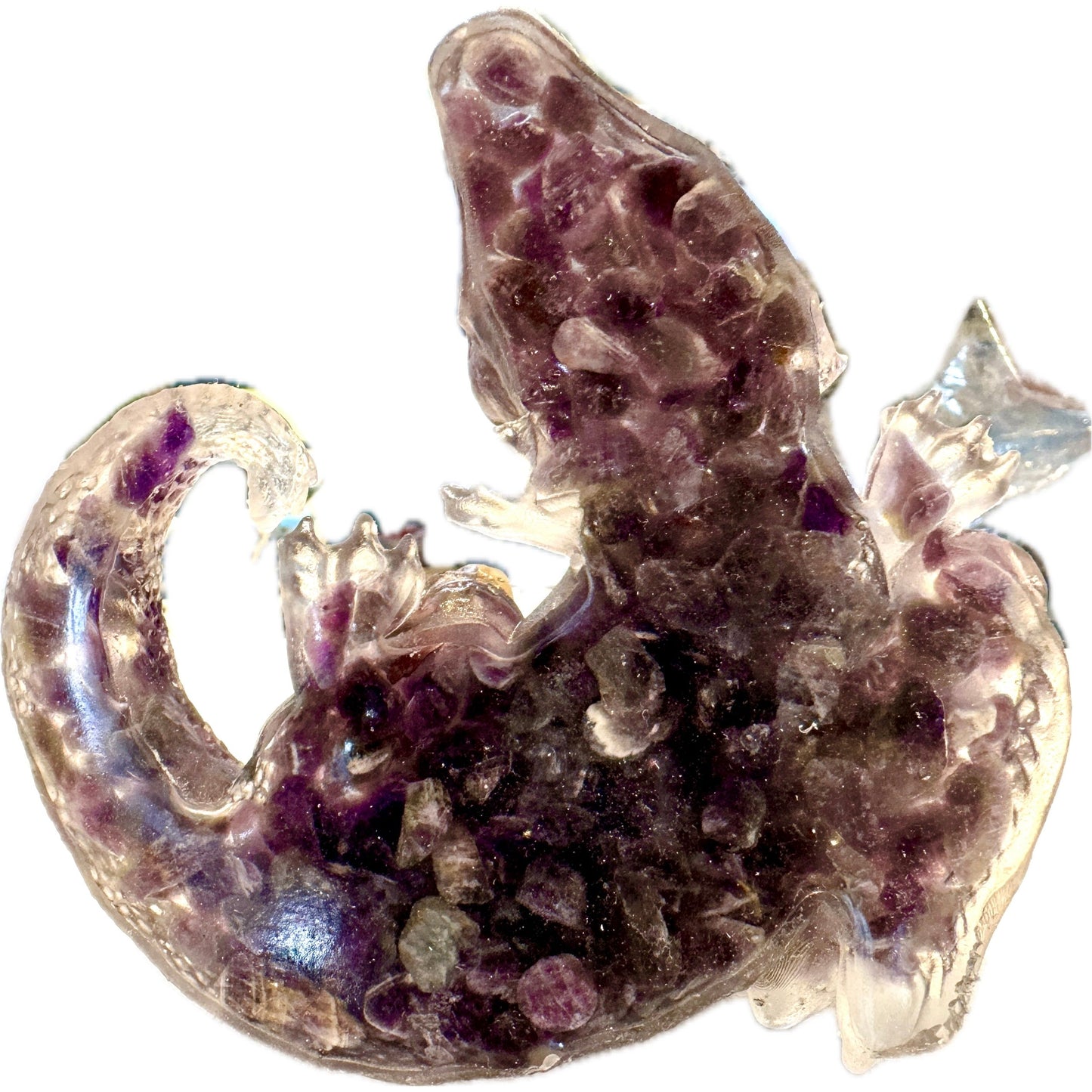 3 1/2" Natural Amethyst Crystal Sleeping Dragon