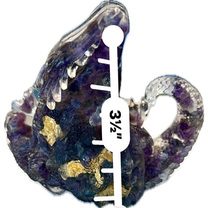 3 1/2" Natural Amethyst Crystal Sleeping Dragon