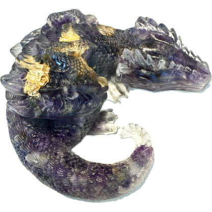 3 1/2" Natural Amethyst Crystal Sleeping Dragon