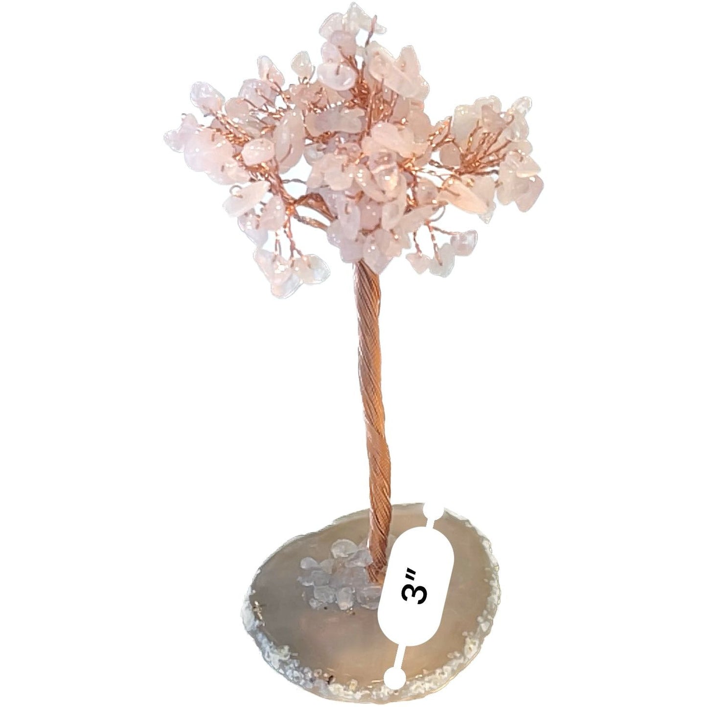 6 Inches Rose Quartz Agate Crystal Trees