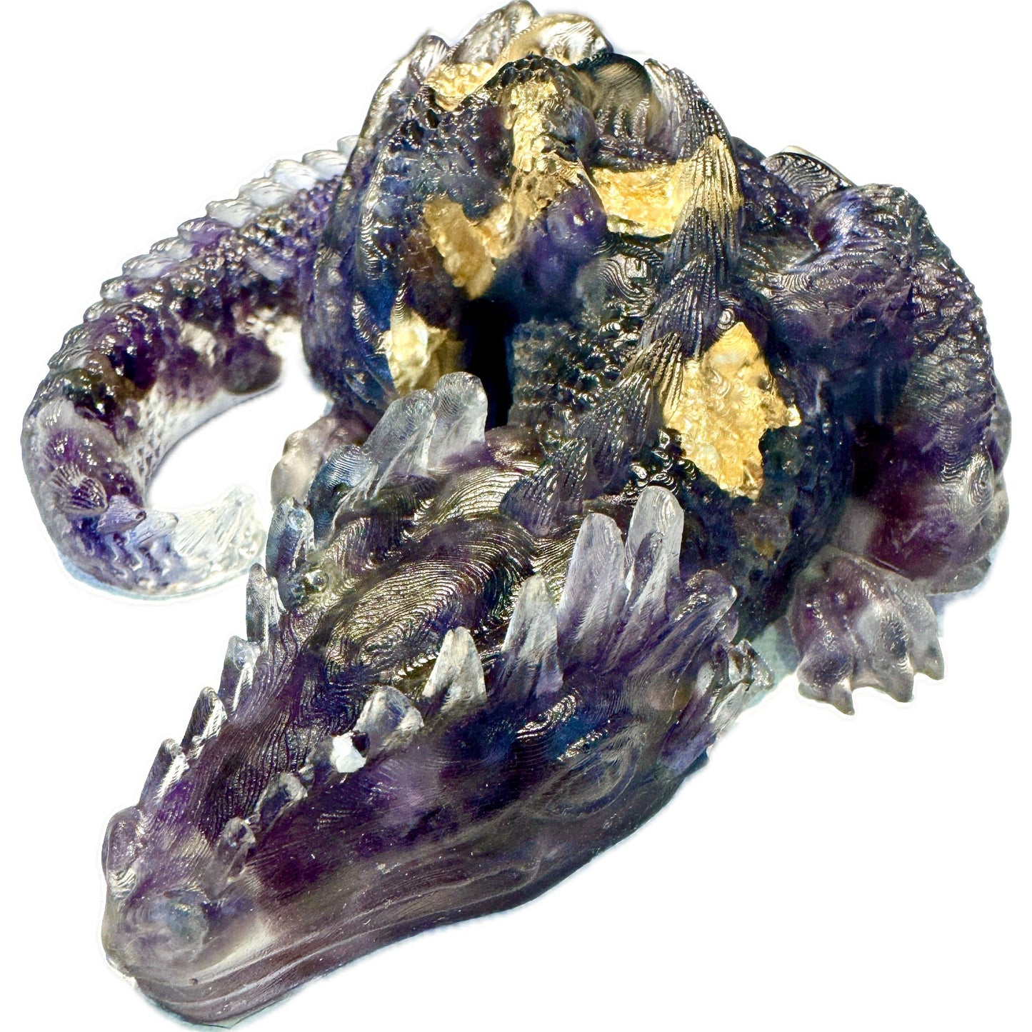 3 1/2" Natural Amethyst Crystal Sleeping Dragon