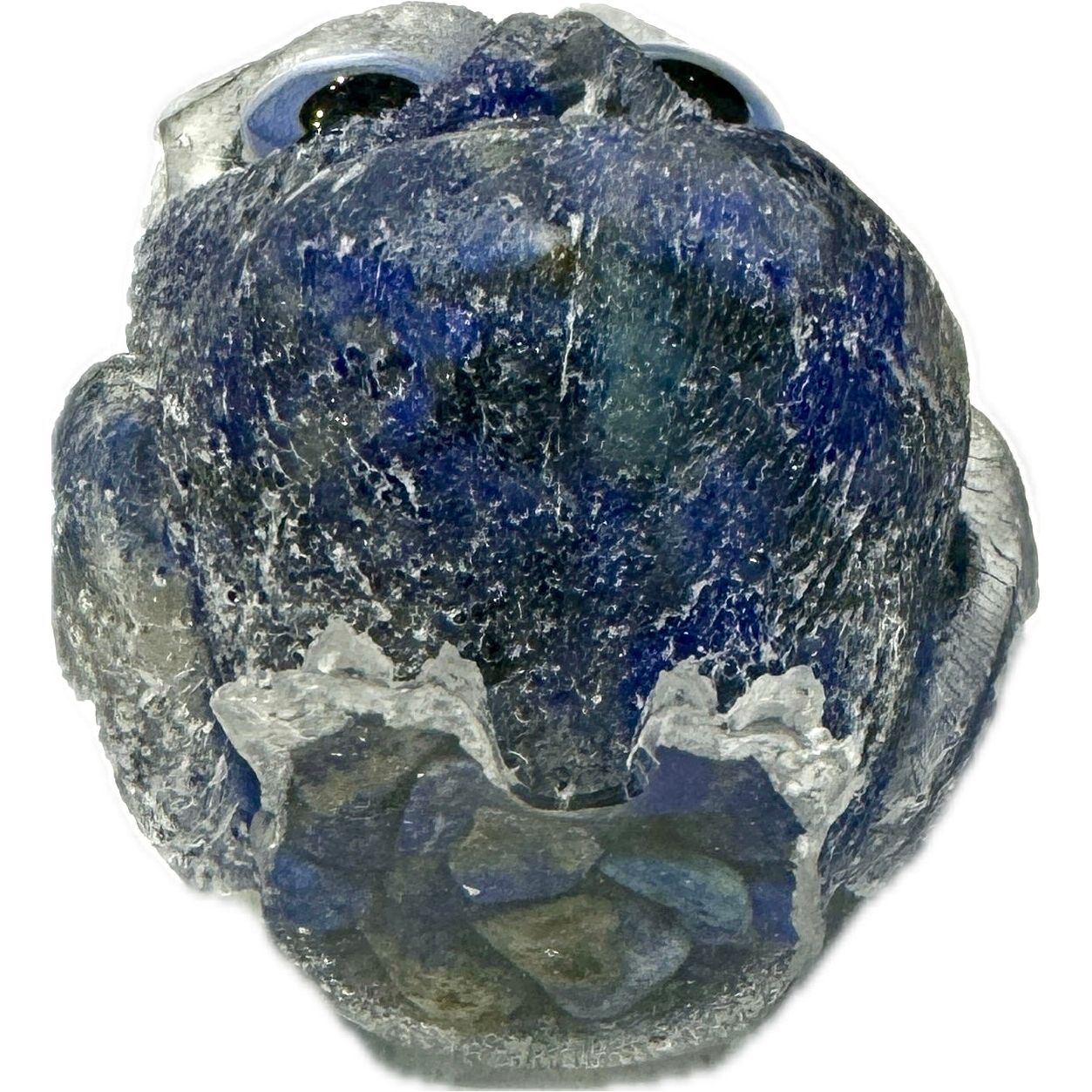 2 1/2 inch  Natural Crystal Macadam Epoxy Lapis Lazuli Owl