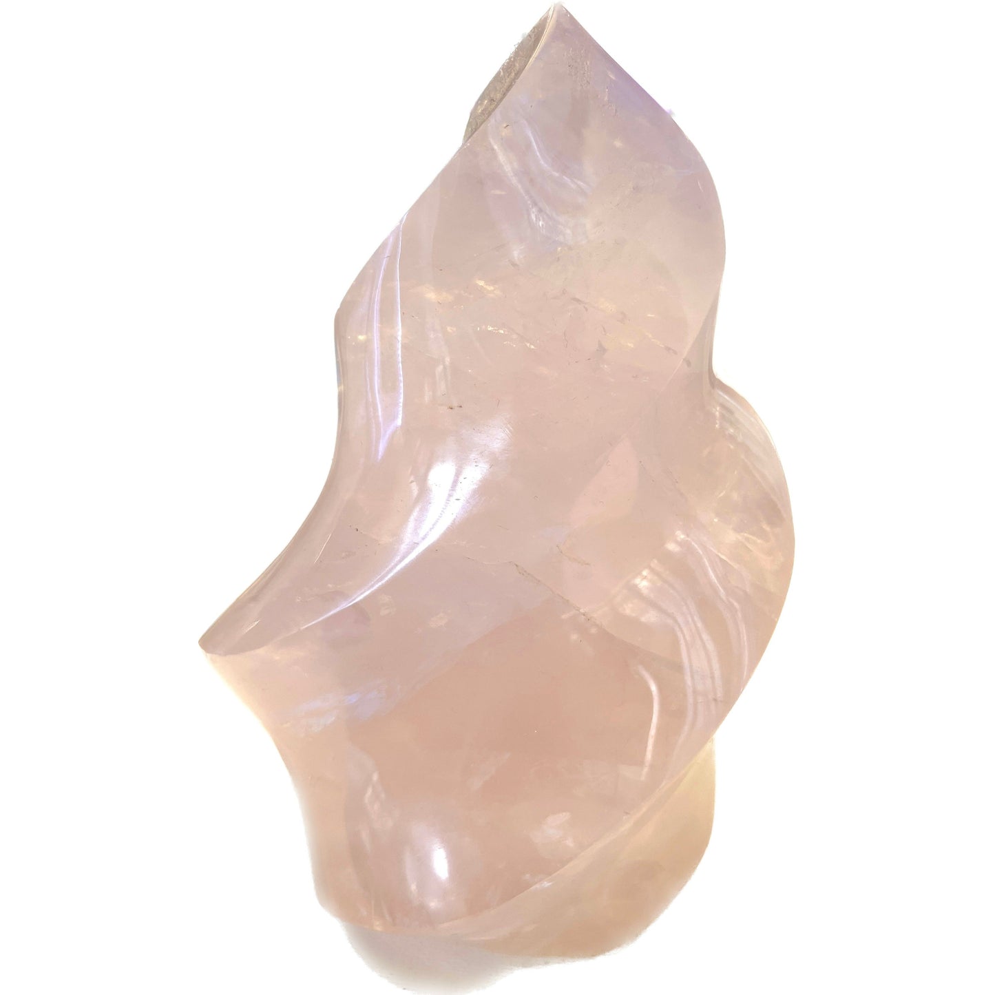 6 1/2 Inch Polished Rose Quartz Flame