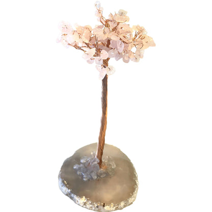 6 Inches Rose Quartz Agate Crystal Trees