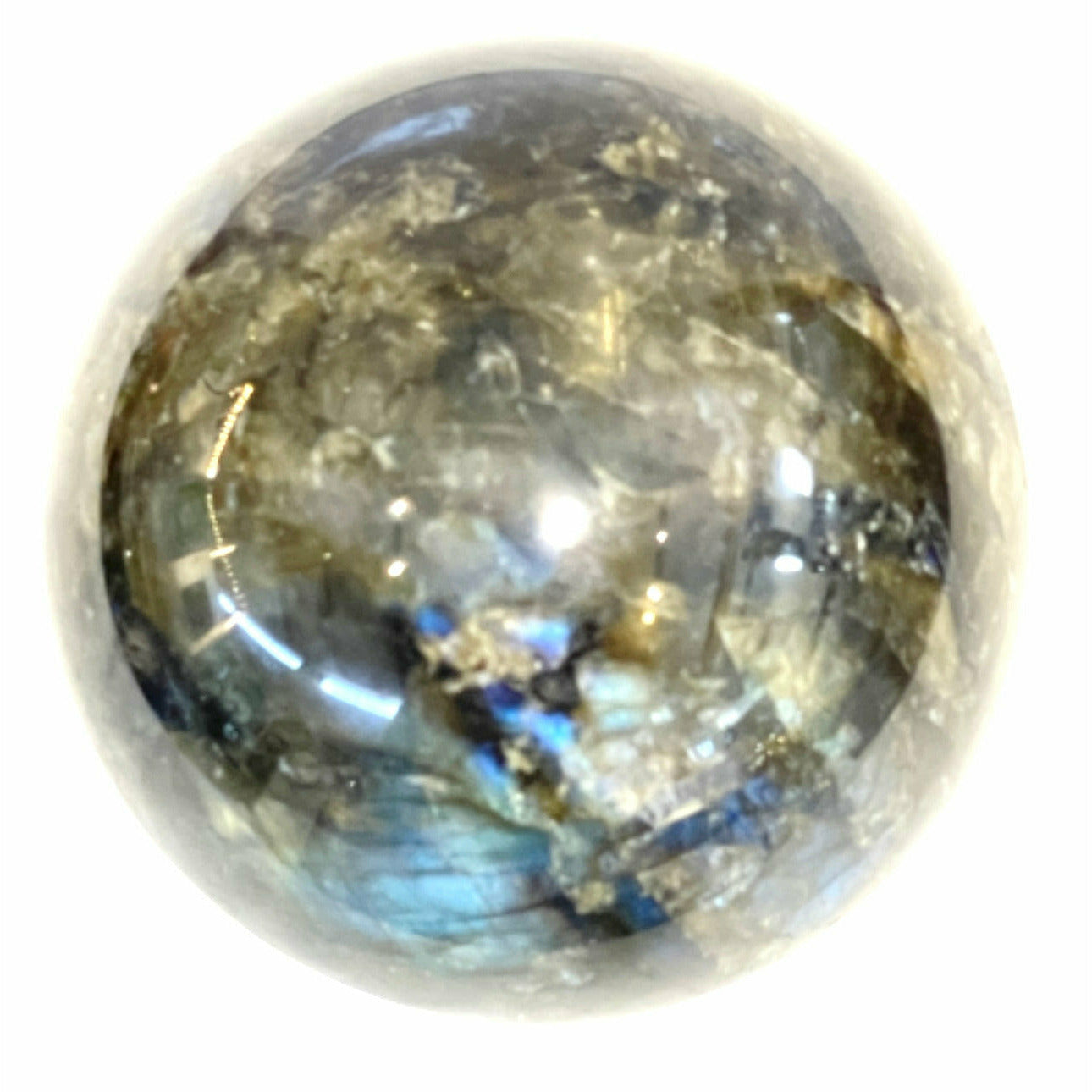 3 Inch Labradorite Sphere Crystal Ball in Acrylic Base