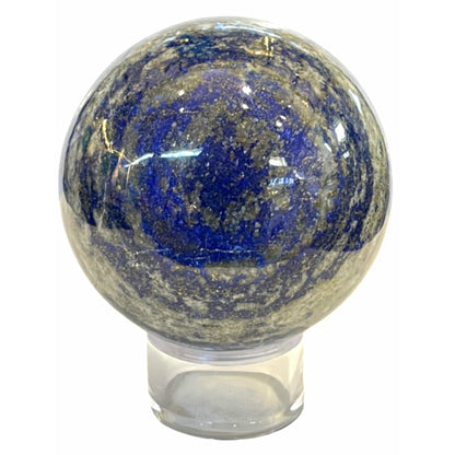 3 Inch Lapis Lazuli Sphere  Crystal Ball from Afghanistan in Acrylic Base