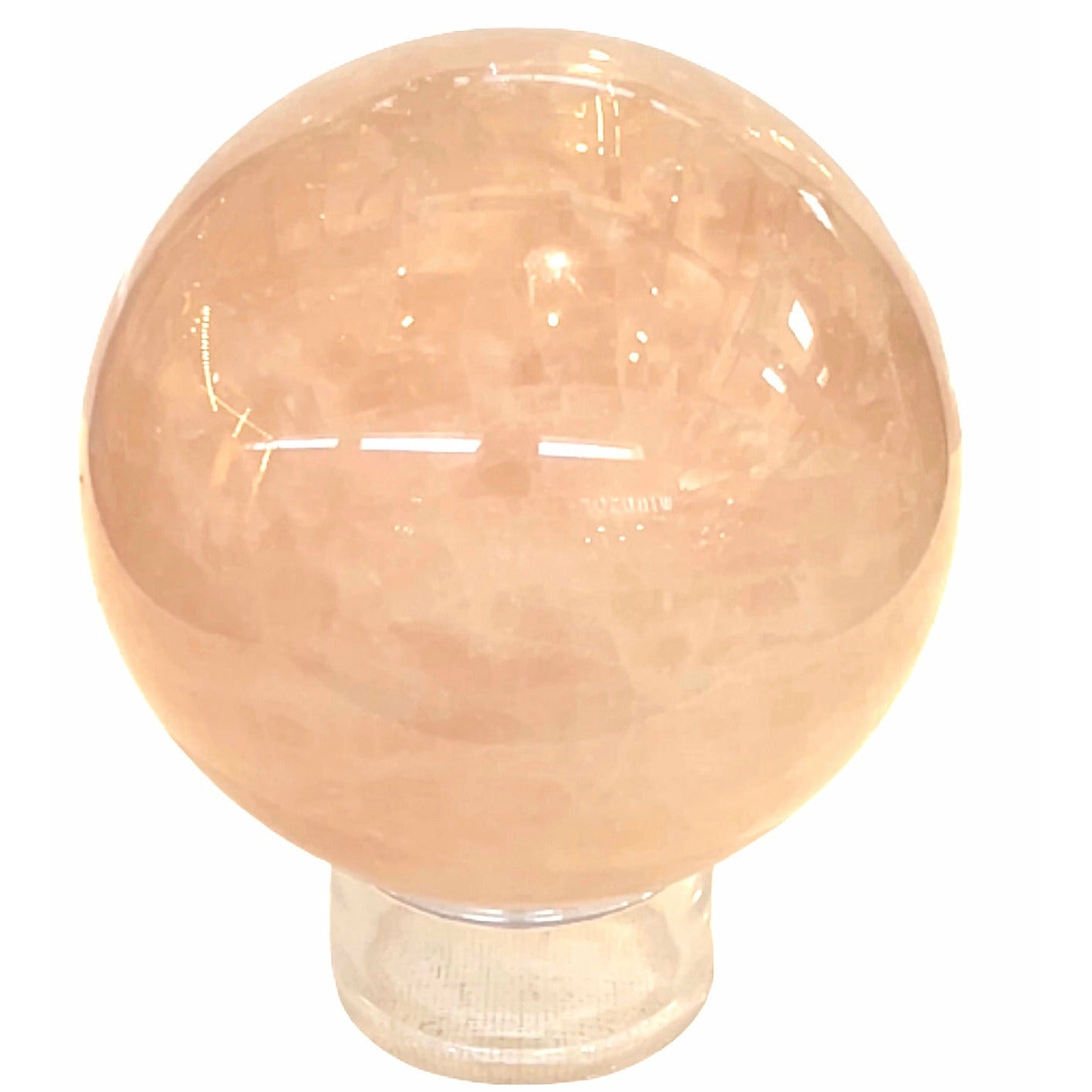 4 Inch Rhodonite Sphere Crystal Ball in Acrylic Base