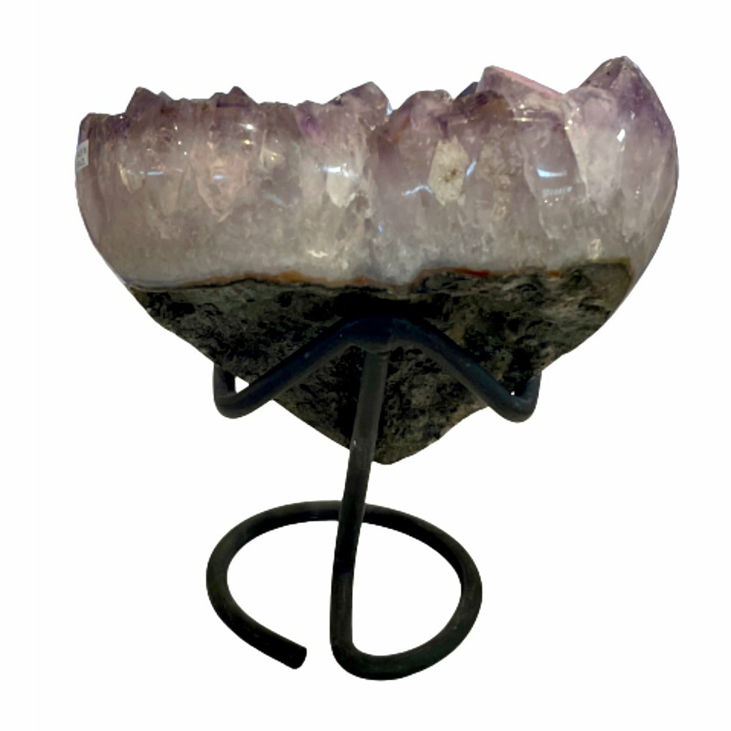 Clustered Crystal 6 inch Amethyst Heart on a Metal Stand