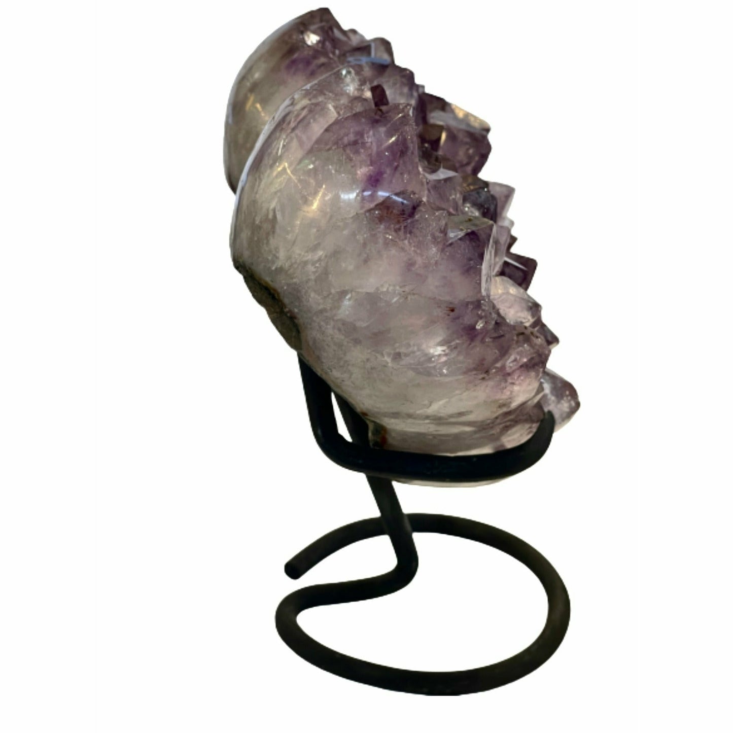 Clustered Crystal 6 inch Amethyst Heart on a Metal Stand