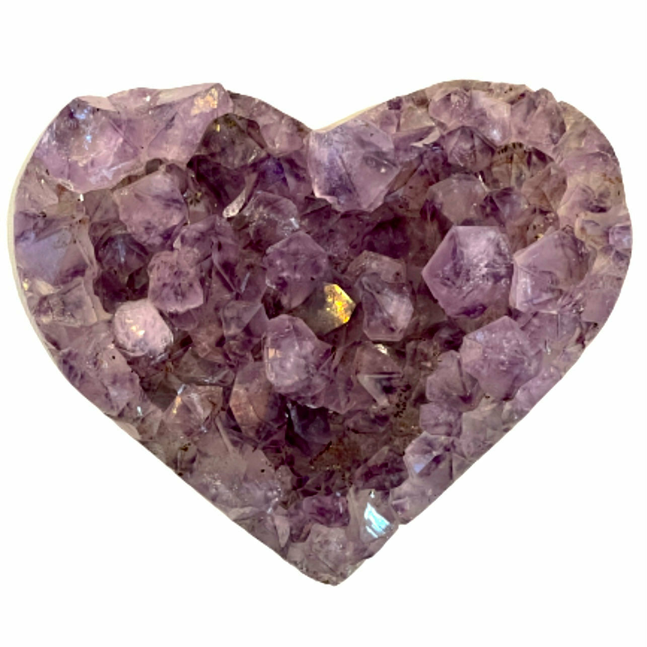 Clustered Crystal 6 inch Amethyst Heart on a Metal Stand