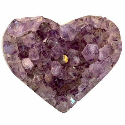 Clustered Crystal 6 inch Amethyst Heart on a Metal Stand