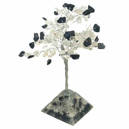 April Gem Birthstone Tree (Black Tourmaline / Clear Quartz)