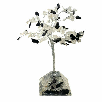 April Gem Birthstone Tree (Black Tourmaline / Clear Quartz)