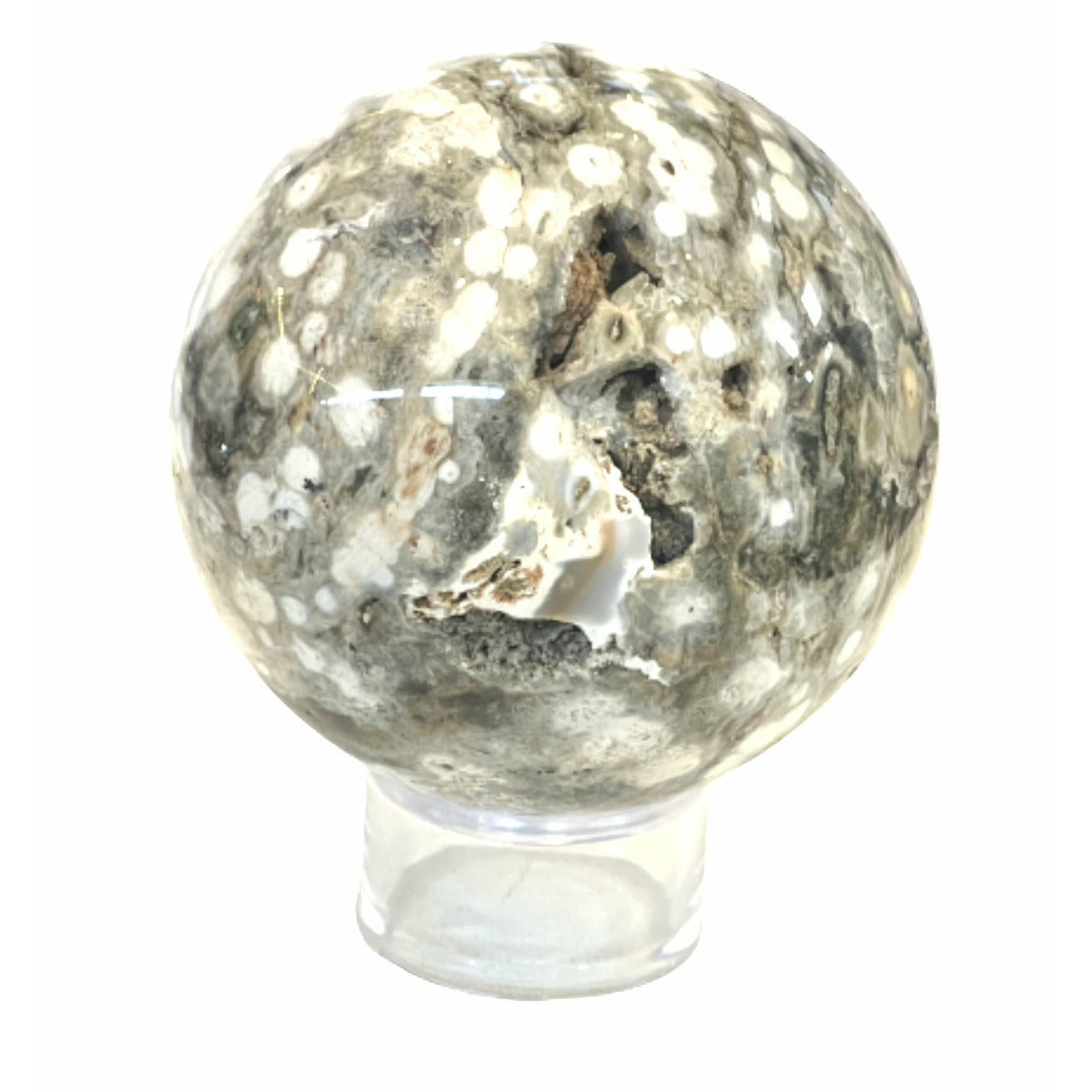 4 Inch Crazy Flower Agate Sphere Crystal Ball