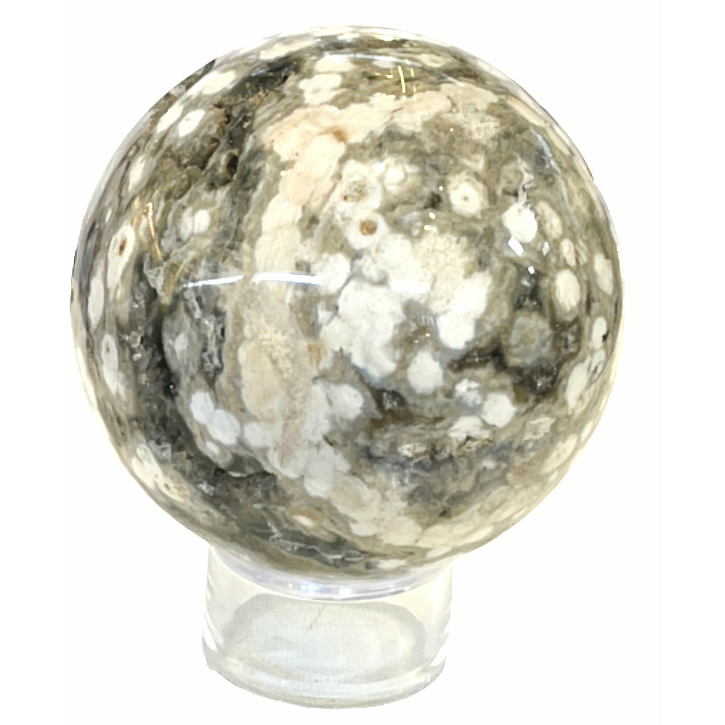 4 Inch Crazy Flower Agate Sphere Crystal Ball