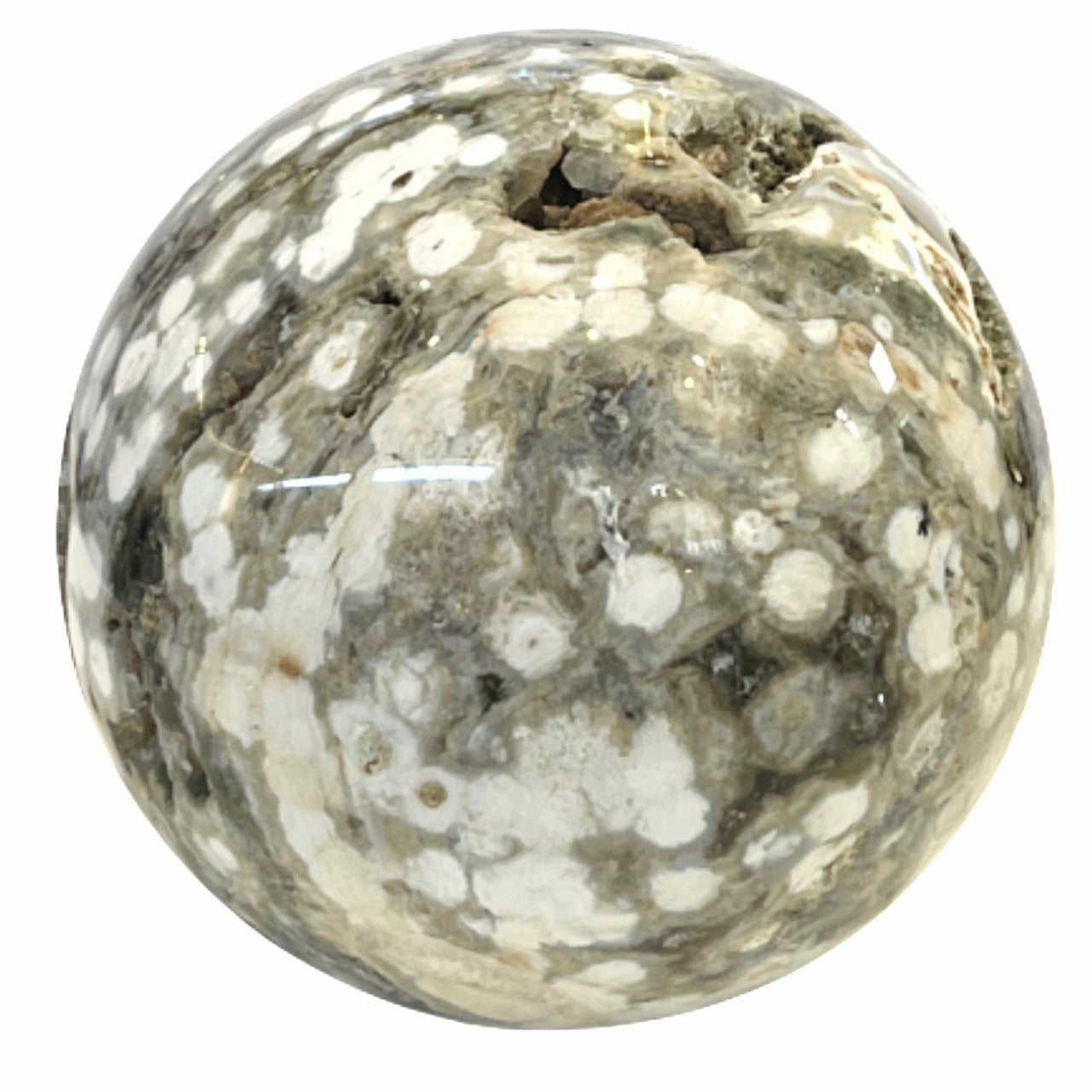 4 Inch Crazy Flower Agate Sphere Crystal Ball