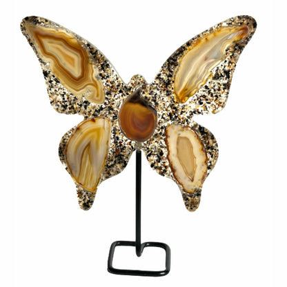 9" Tall Natural Brazilian Agate "Butterfly Wings"