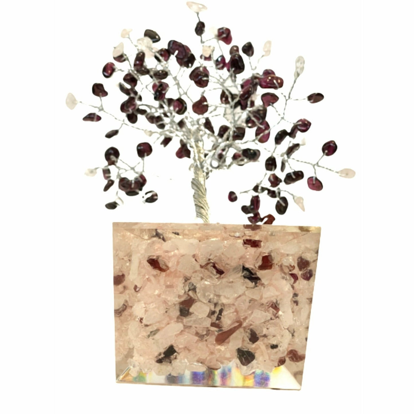 January Gem Birthstone Tree (Garnet / Rose Quartz)