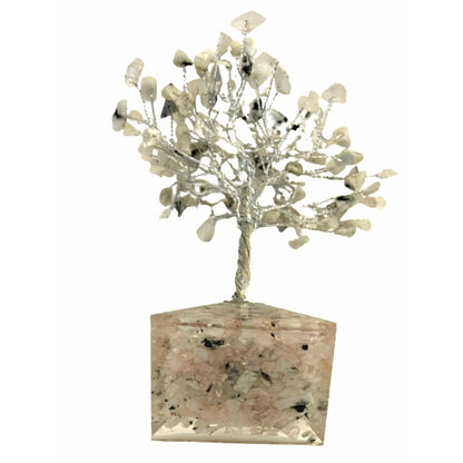 June Gem Birthstone Tree (Moonstone / Rose Quartz)