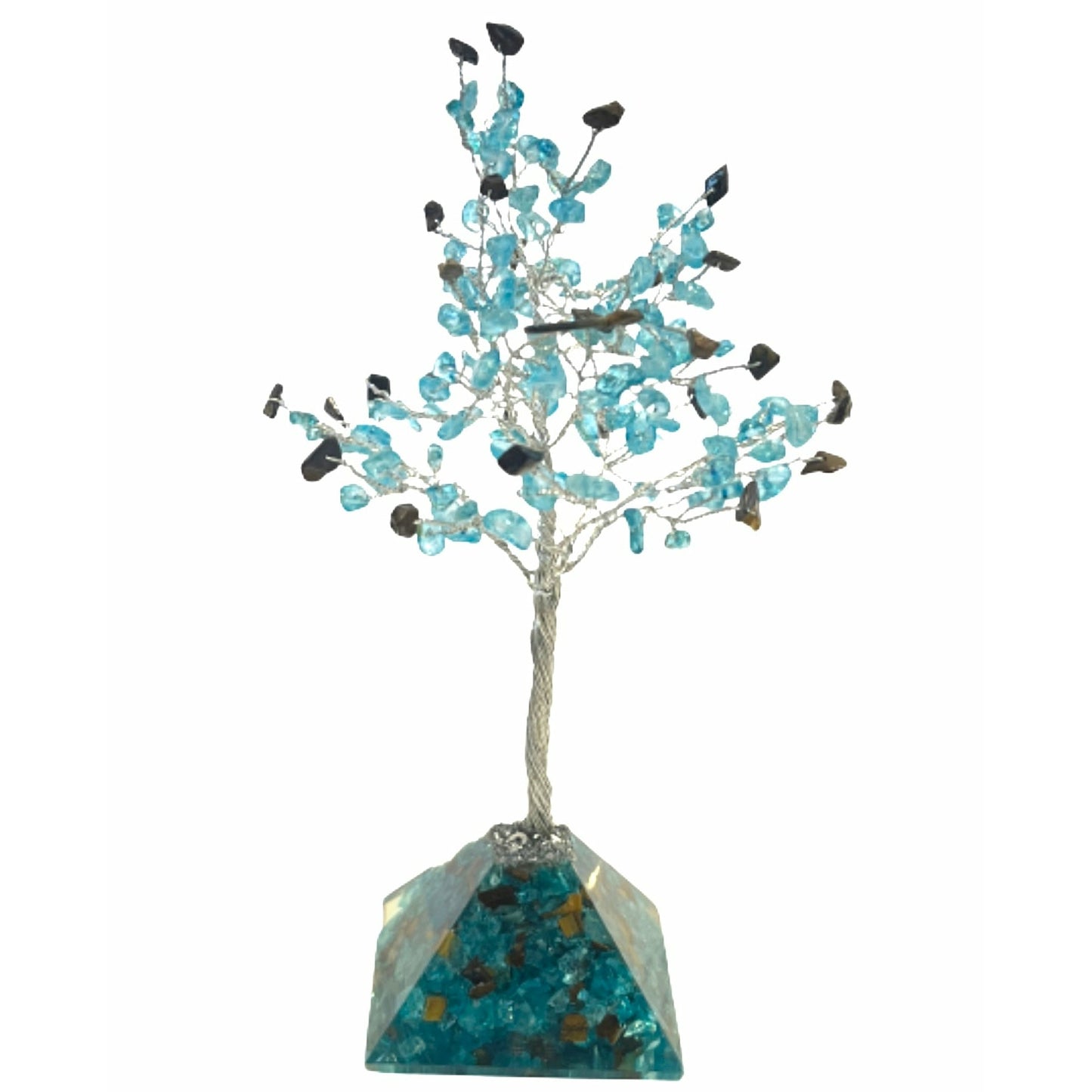 March Gem Birthstone Tree (Blue Tigers Eye / Blue Quartz)