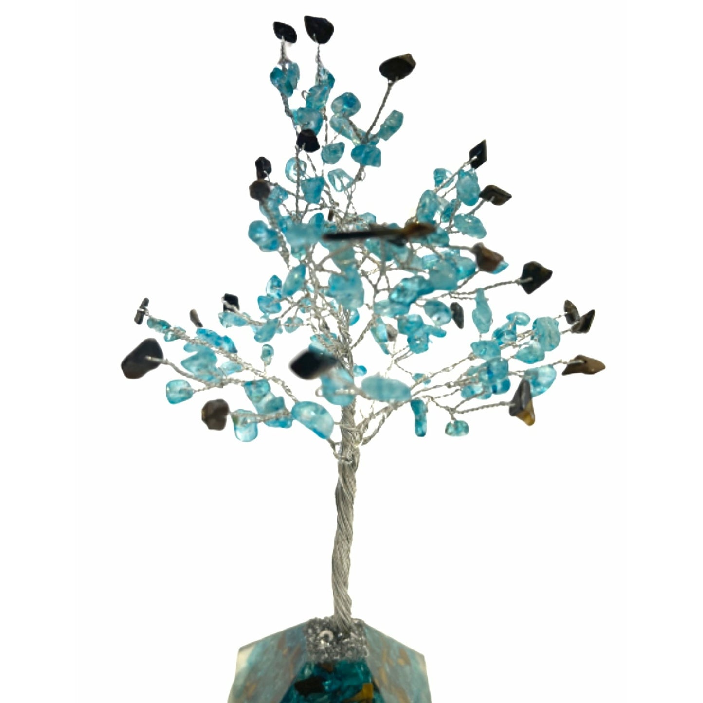 March Gem Birthstone Tree (Blue Tigers Eye / Blue Quartz)