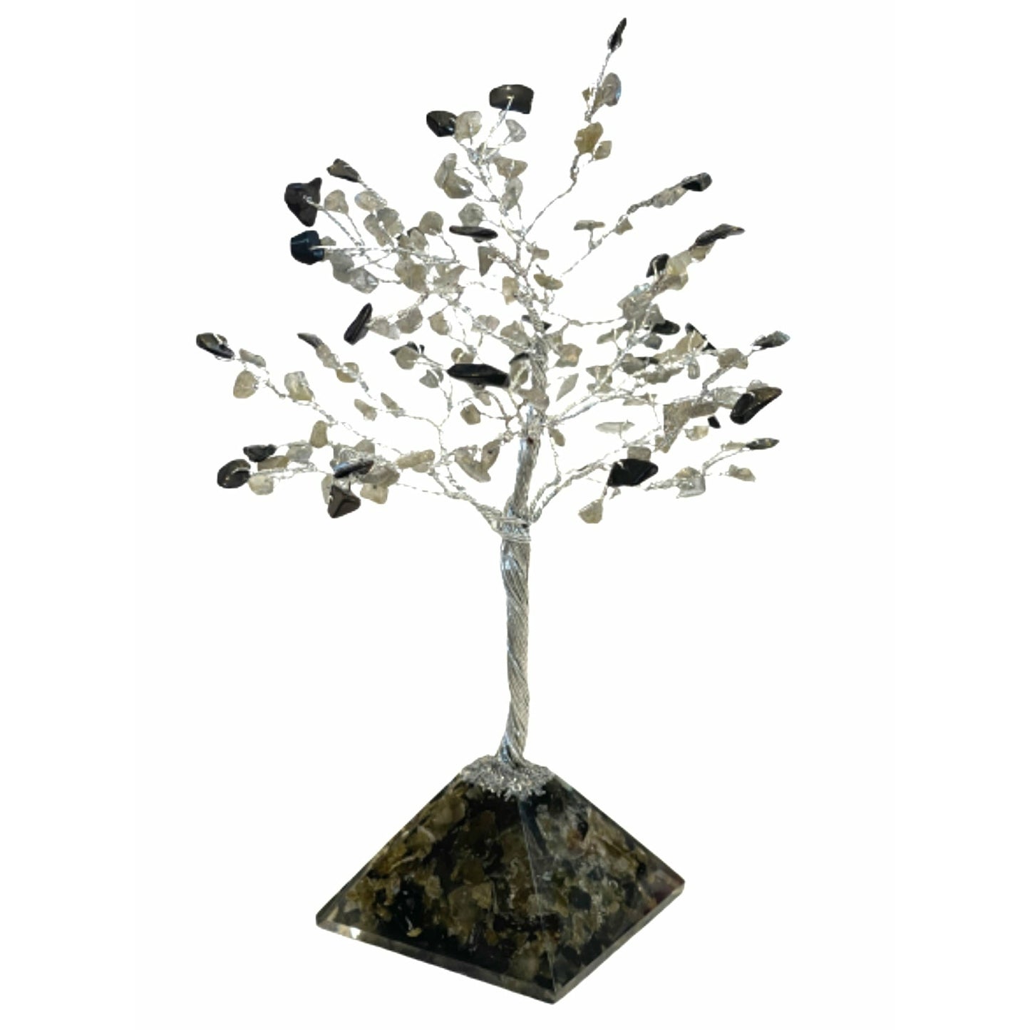 October Gem Birthstone Tree (Black Tourmaline / Labradorite)