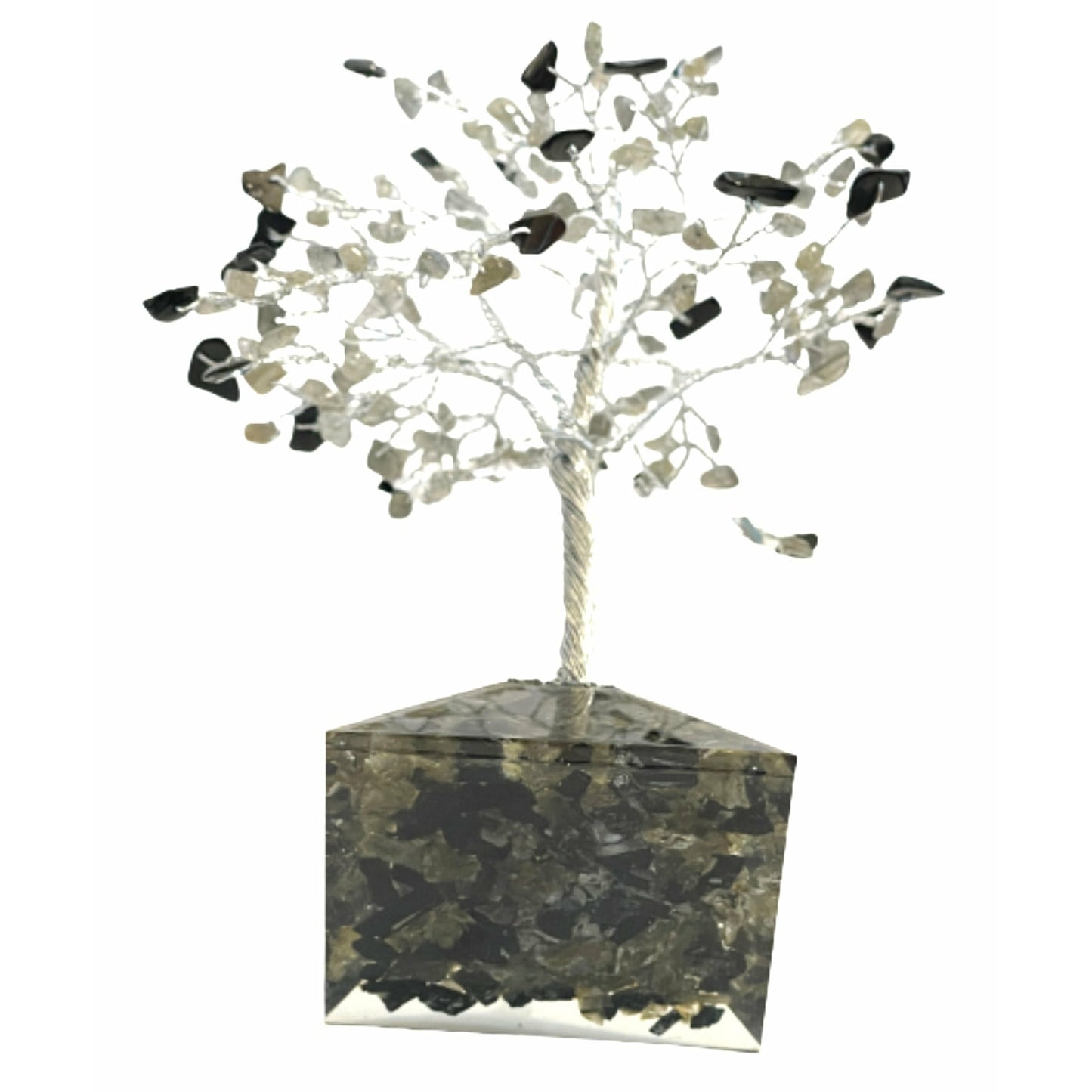 October Gem Birthstone Tree (Black Tourmaline / Labradorite)