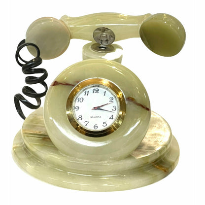 5 Inch Massive Green Onyx High-Quality Marble Classic Phone Clock with Magnet