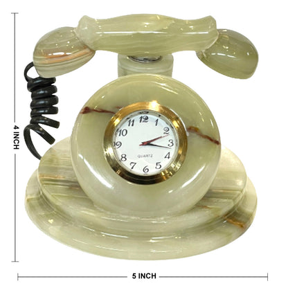 5 Inch Massive Green Onyx High-Quality Marble Classic Phone Clock with Magnet