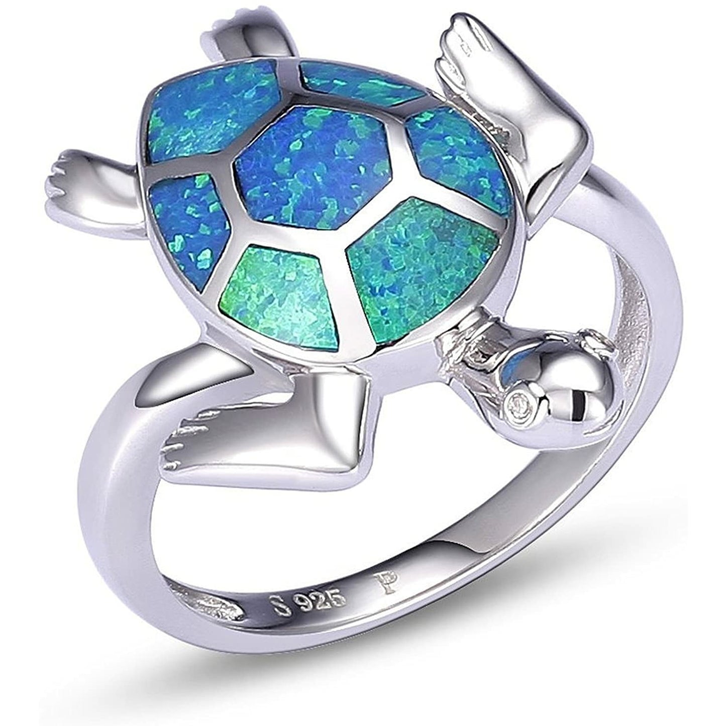 Blue Opalite Turtle Rings