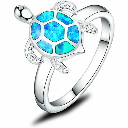 Blue Opalite Turtle Rings