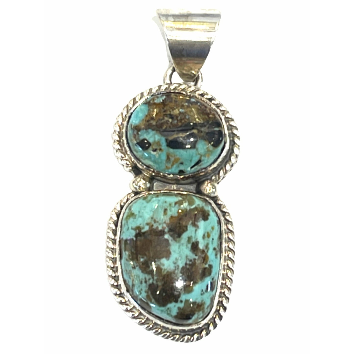 Sterling Silver Native Hand Made Boulder Turquoise Set